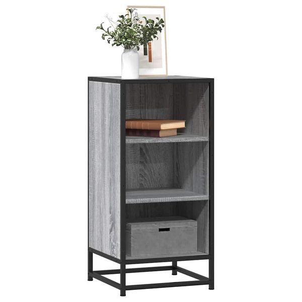 vidaXL Komoda sivá sonoma 35,5x35x76 cm kompozitné drevo a kov