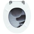 vidaXL WC sedadlo, poklop z MDF, kamene
