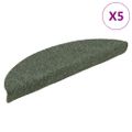 vidaXL Schodové rohože, samolepiace, 5 ks, 56x17x3 cm, zelené, polkruhové