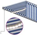 vidaXL Automatická markíza tienidlo&LED&senzor vetra 6x3 m modro-biela