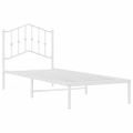 vidaXL Kovový rám postele s čelom biely 90x200 cm