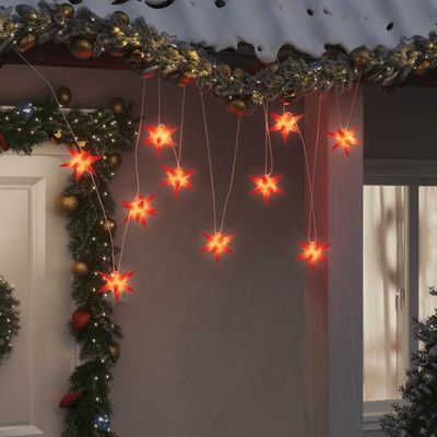 vidaXL Vianočné svetlo s LED 10 ks, červené 10 cm