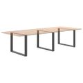 vidaXL Nohy k jedálenskému stolu v tvare U, 3 ks, antracitové, 100 x (72-73) cm, oceľ