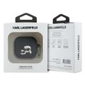 Obal Karl Lagerfeld pre AirPods 4 Silikónový Karl & Choupette Head 3D čierny