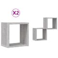 vidaXL Stenné police 2 ks Sivý Sonoma 26 x 15 x 26 cm Kompozitné drevo