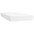 vidaXL Boxspring posteľ s matracom a LED biela 90x190 cm umelá koža