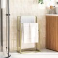 vidaXL Voľne stojaci stojan na uteráky zlatý 48x24x78,5 cm železo