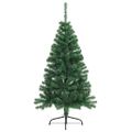 vidaXL Umelý predsvietený vianočný stromček Zelená 120 cm PVC