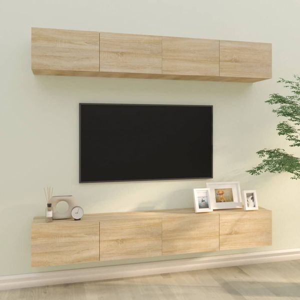 vidaXL Nástenné TV skrinky 4 ks dub sonoma 100x30x30 cm