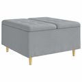 vidaXL Ottoman s Úložným Priestorom Svetlosivá 80 x 80 x 45 cm látka