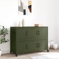 vidaXL Komoda olivovozelená 100,5x39x72 cm oceľ