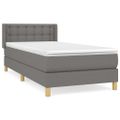 vidaXL Posteľný rám boxsping s matracom tmavosivý 80x200 cm látka