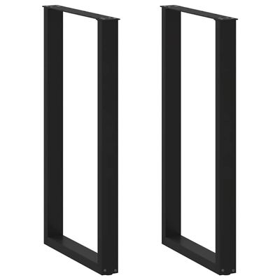 vidaXL Nohy barového stola v tvare U, 2 ks, čierne, 60 x (110-111) cm, oceľové