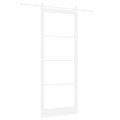 vidaXL Posuvné dvere 93 x 232 cm Masívne borovicové drevo a sklo Biela