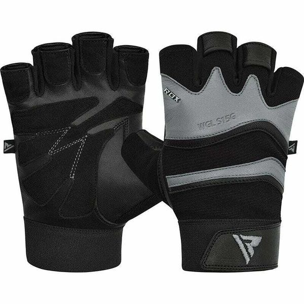 RDX Rukavice šedé GYM GLOVE LEATHER S15 GRAY, koža, veľkosť XXL