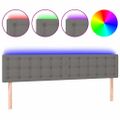 vidaXL Čelo postele s LED tmavosivé 160x5x78/88 cm látka