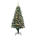 vidaXL Umelý vianočný stromček Zelená 180 cm PVC a Oceľ a Plast