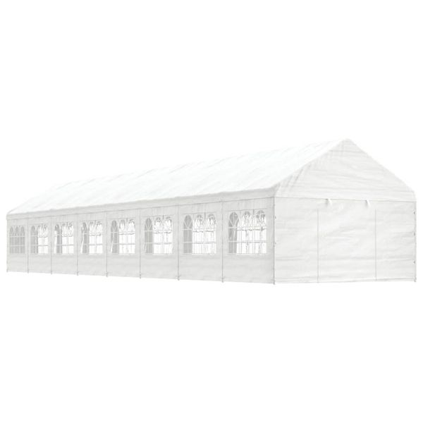 vidaXL Altánok so strechou, biely 17,84x4,08x3,22 m, polyetylén