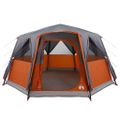 vidaXL Stan pre 6 osôb so strechou Šedá a oranžová 425 x 396 x 222 cm
