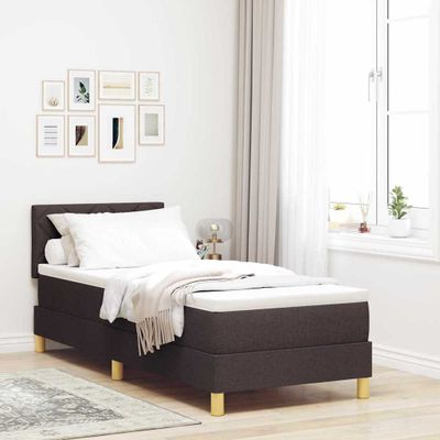 vidaXL Posteľ s pružinovým rámom Tmavohnedá 80 x 200 cm látka