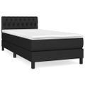 vidaXL Posteľný rám boxspring s matracom čierny 90x190 cm látka