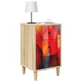 vidaXL Nočný stolík HEESCH Dub sonoma 36 x 33 x 60 cm Kompozitné drevo
