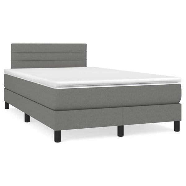 vidaXL Boxspring posteľ s matracom, tmavosivá 120x190 cm, látka