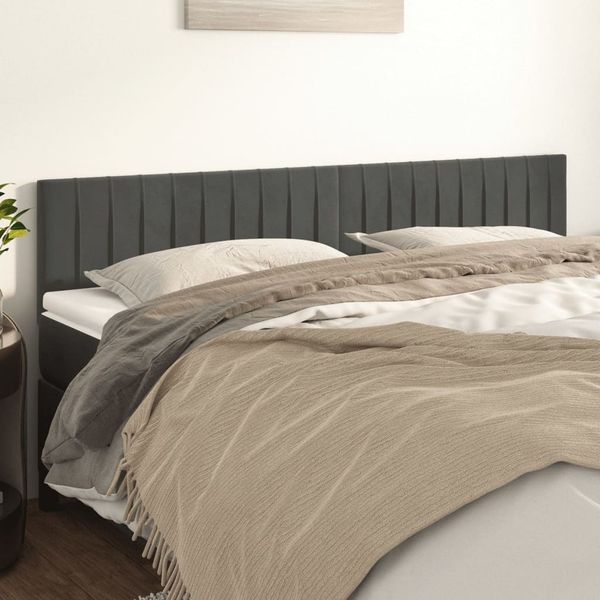 vidaXL Čelá postele 2 ks tmavosivé 100x5x78/88 cm zamat