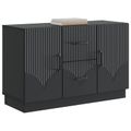 vidaXL Servírovacia skriňa Čierna 89 x 34,5 x 57 cm Kompozitné drevo