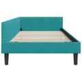 vidaXL Rohový rám postele Tyrkysová 100 cm x 200 cm Zamat