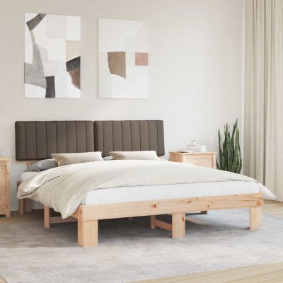 vidaXL Rám postele s čalúneným čelom Sivohnedá 180 x 200 cm