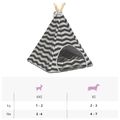 vidaXL Psí teepee s vankúšom Biela a šedá 40 x 40 x 50 cm Polyester