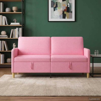 vidaXL Sofa s úložným priestorom Ružová 172 x 78 x 87 cm Polyester
