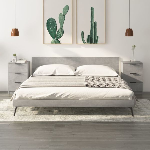 vidaXL Nočné stolíky 2 ks betónovo sivé 40x36x65 cm