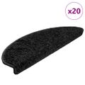 vidaXL Schodové rohože 20 ks 65x21x4 cm čierne, polkruhové, veľké