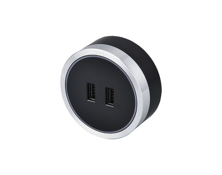 Zásuvkový modul Viking A50SB, strieborno-čierna/výstupy - 1xUSB-A/výkon až 2500W/230V,16A,50Hz