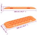 vidaXL Trakčné dosky 2 ks oranžové 106x30,5x7 cm nylon