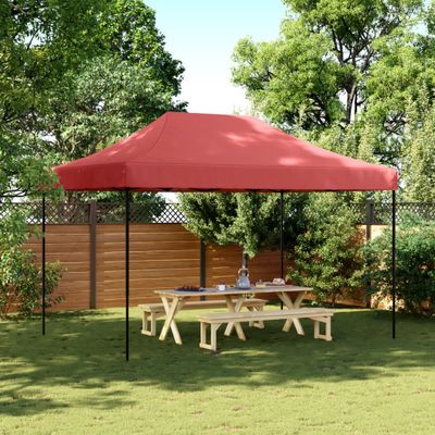 vidaXL Skladací pop-up párty stan burgundský 410x279x315 cm