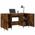 vidaXL Stôl dymový dub 140x50x75 cm kompozitné drevo