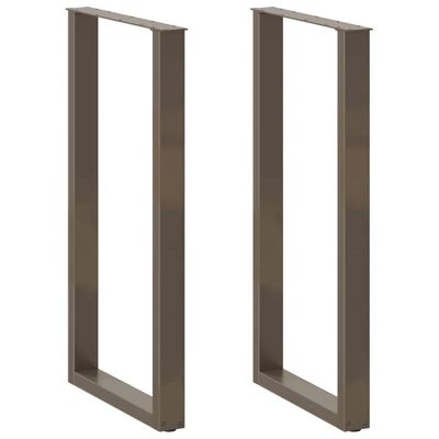 vidaXL Nohy barového stola v tvare U, 2 ks, prírodná oceľ, 60 x (110-111) cm, oceľ