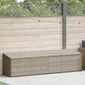vidaXL Záhradný úložný box svetlosivý 220x50x58 cm polyratan