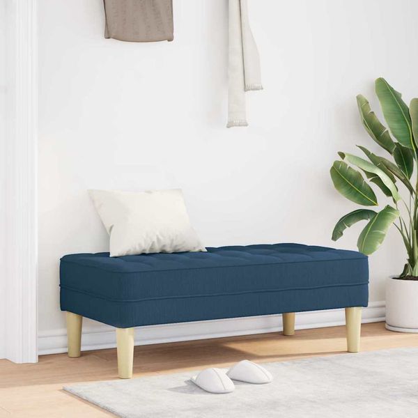 vidaXL lavička s vankúšom Modrá 113 x 57 x 39 cm látka