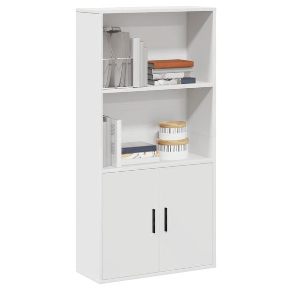 vidaXL Knižnica biela 60x24x120 cm kompozitné drevo