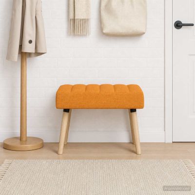 vidaXL Pruhovo prešitá lavica Tmavá žltá 60 x 40 x 45 cm Látka