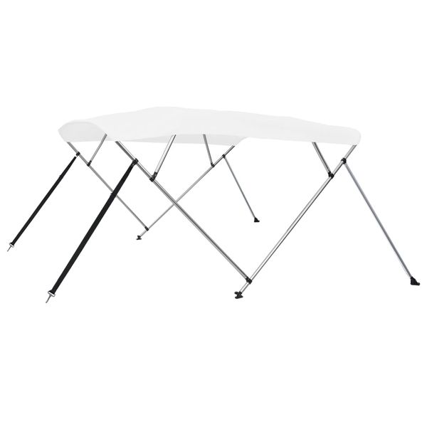 vidaXL Strieška Bimini so 4 oblúkmi, biela 243x196x137 cm