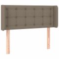 vidaXL Čelo postele s LED sivohnedé 103x16x78/88 cm látka