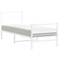 vidaXL Kovový rám postele s predným a zadným čelom biely 80x200 cm