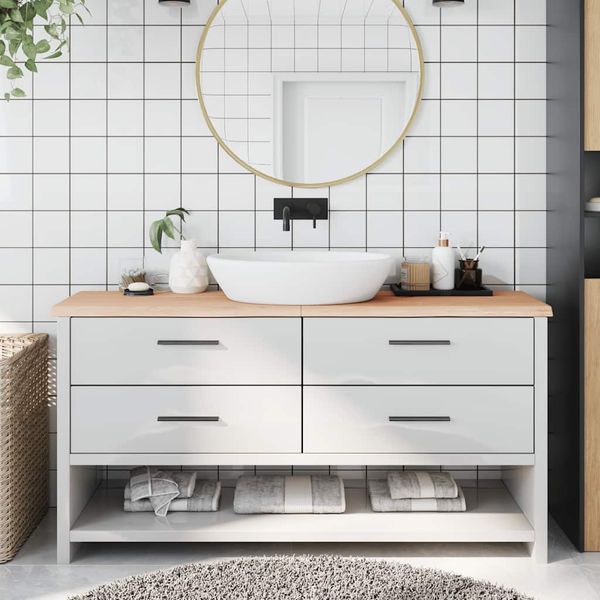 vidaXL Kúpeľňová doska 160x30x(2-4) cm, neošetrený drevený masív