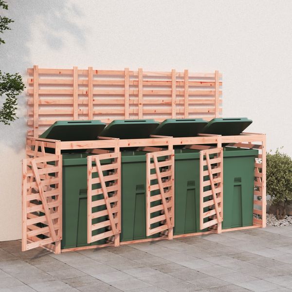 vidaXL Úložný box na štyri odpadkové koše masívny douglas