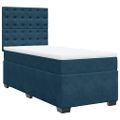 vidaXL Posteľný rám boxsping s matracom modrá 90x190 cm zamat